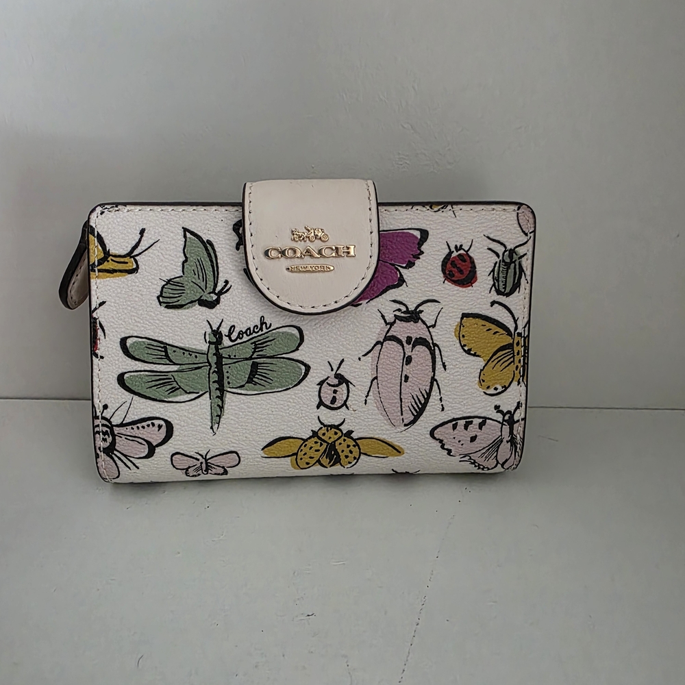 Coach Creature Print Cornor Zip Wallet